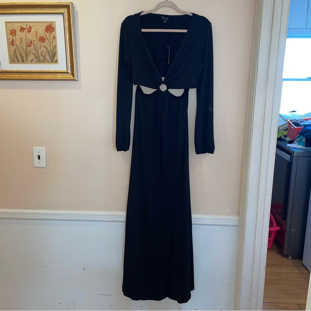 Black dress with side cutouts